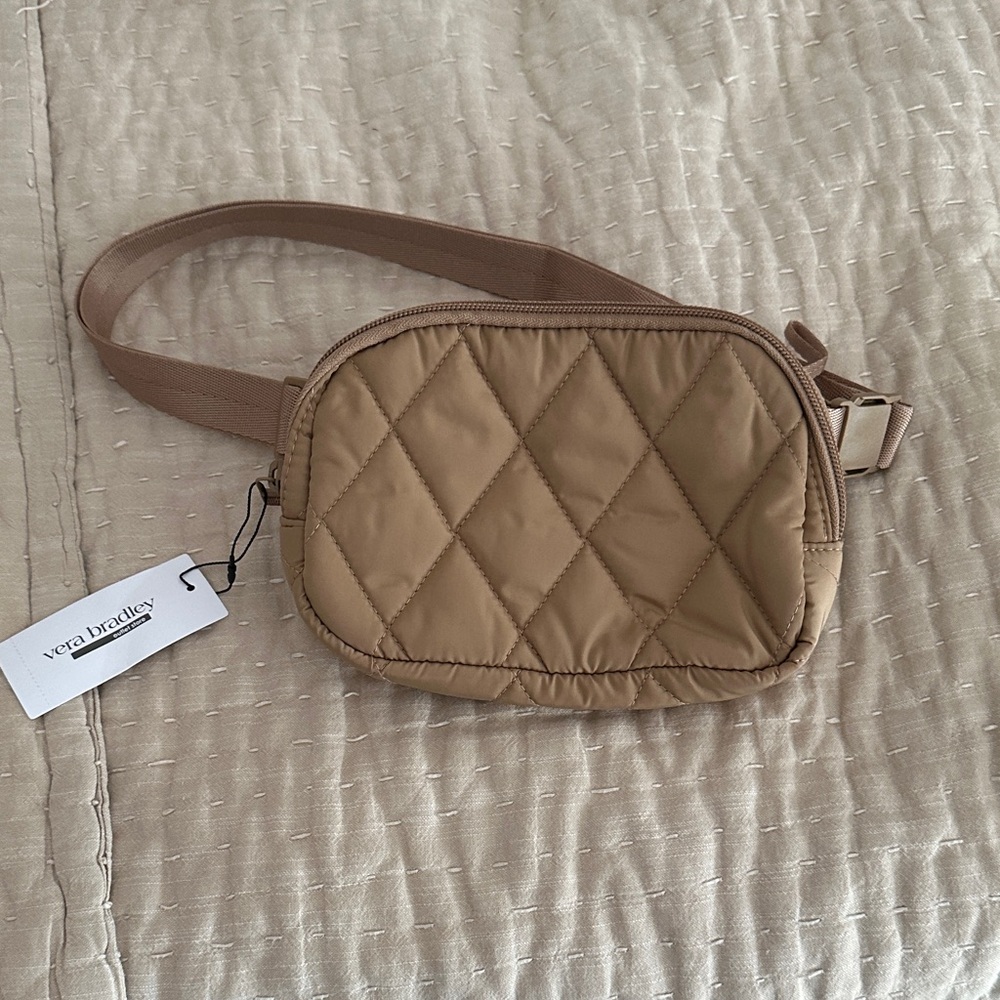 Vera Bradley Quilted Crossbody Bag in Tan